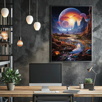 Cosmic Landscape Fantasy Poster PosterGoat