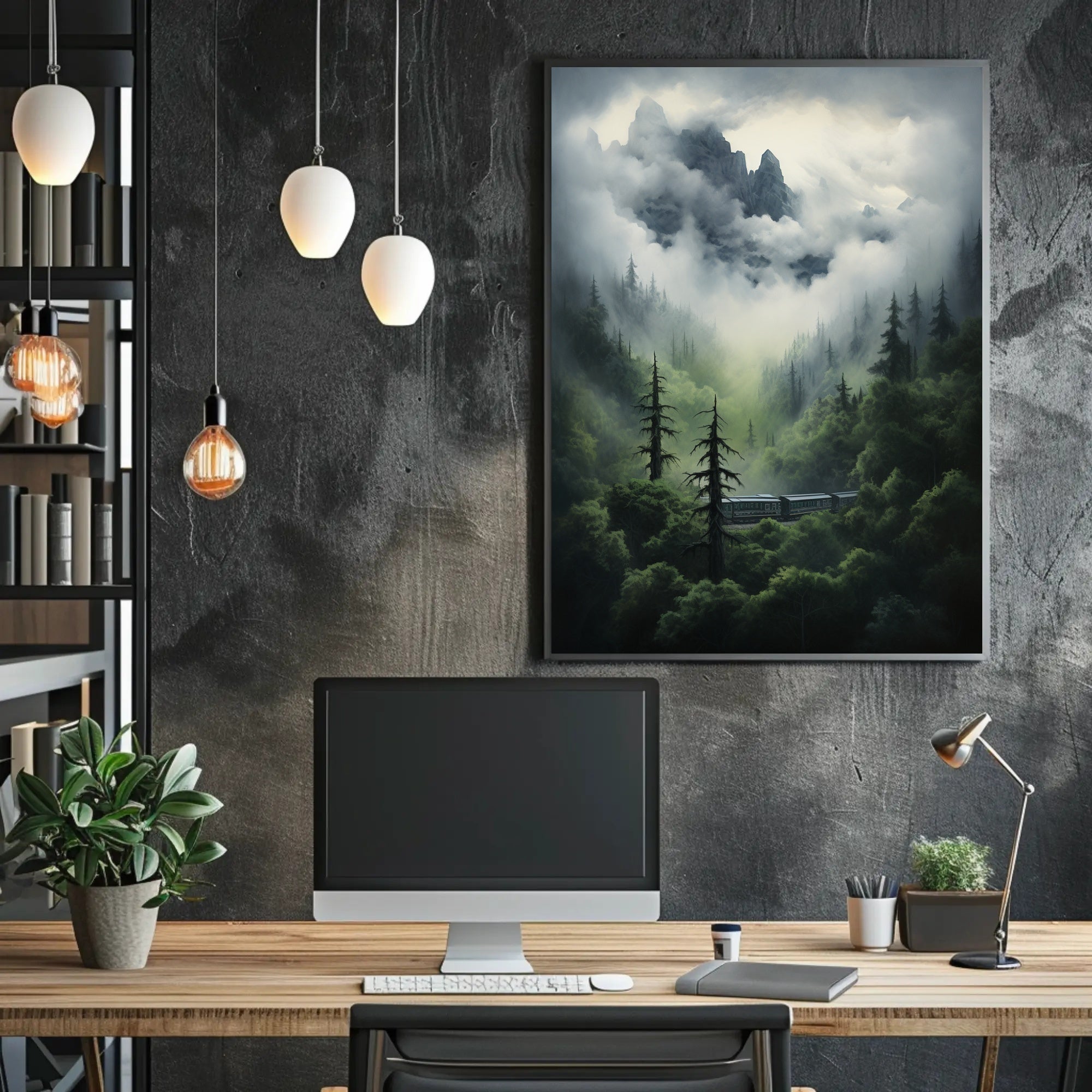 Mystical Train Adventure in Nature Travel Poster