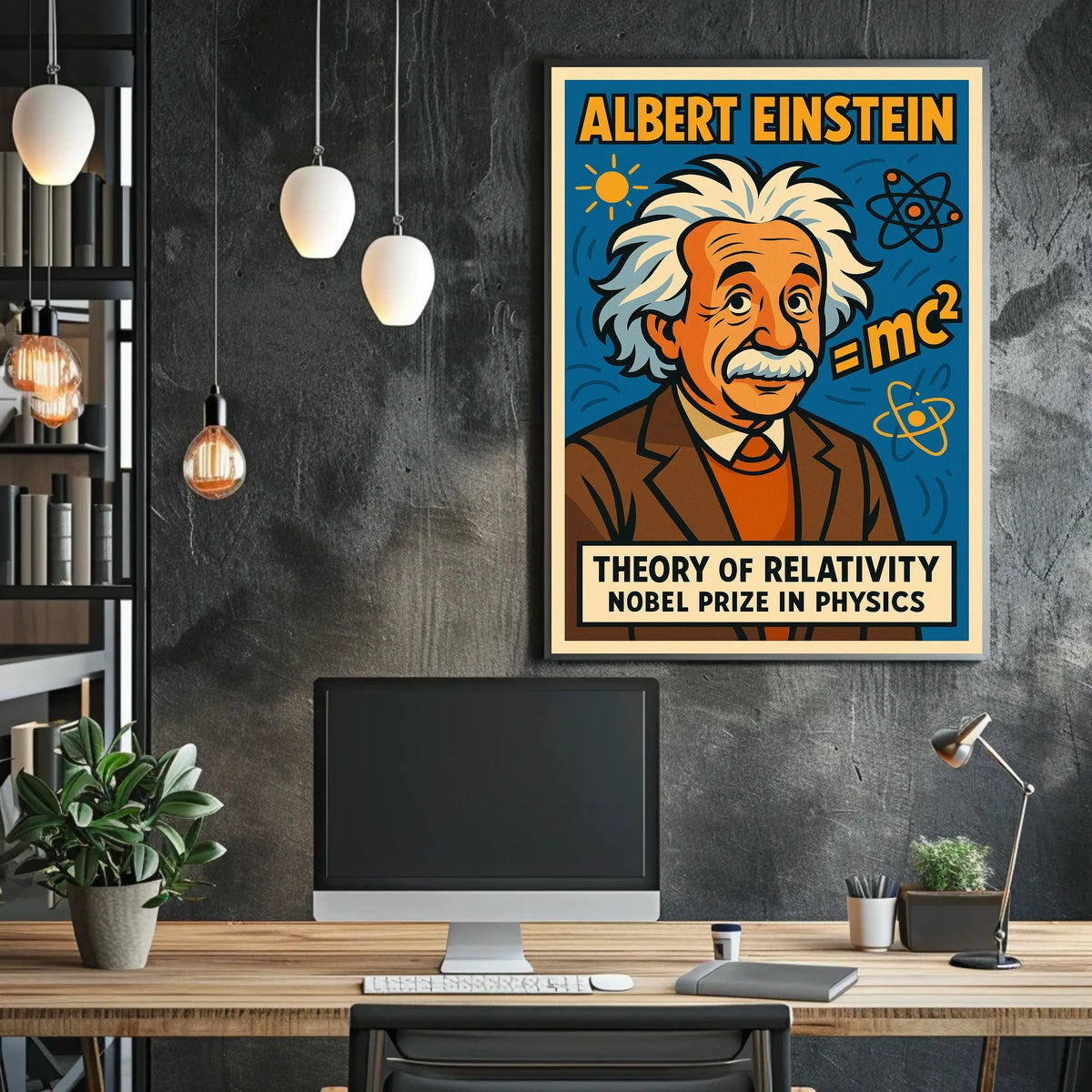 Einstein Relativity Scholarly Vintage Poster
