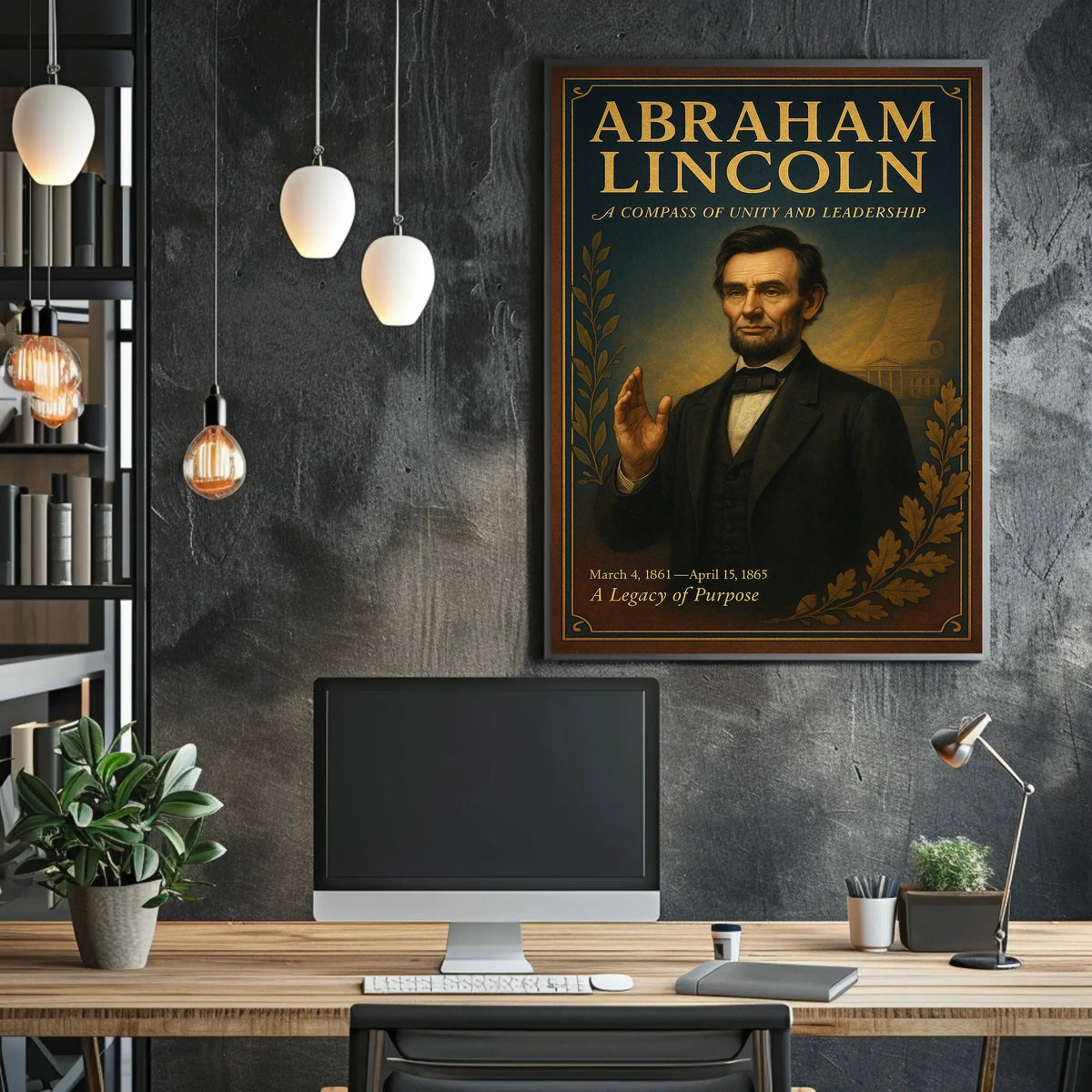 Abraham Lincoln Vintage Leadership Unity Poster Print