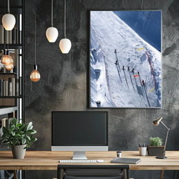 Skiers On A Snowy Slope Poster