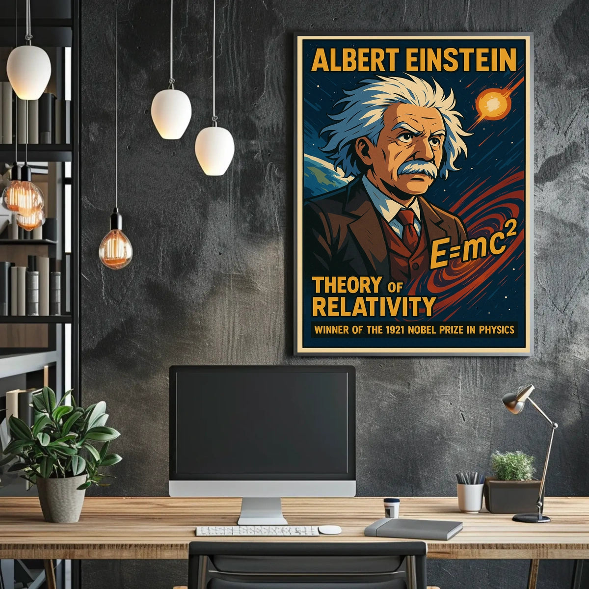 Einstein Relativity Vintage Educational Science Poster