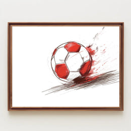 Dynamic Soccer Ball Modern Art Poster Print