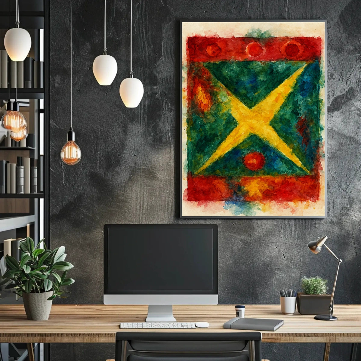 Abstract Watercolor Composition Poster