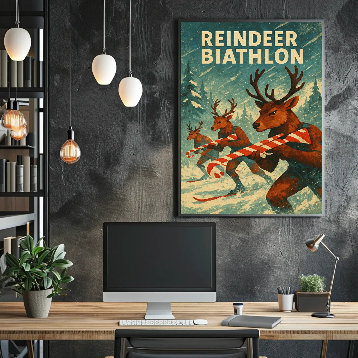 Reindeer Biathlon Poster