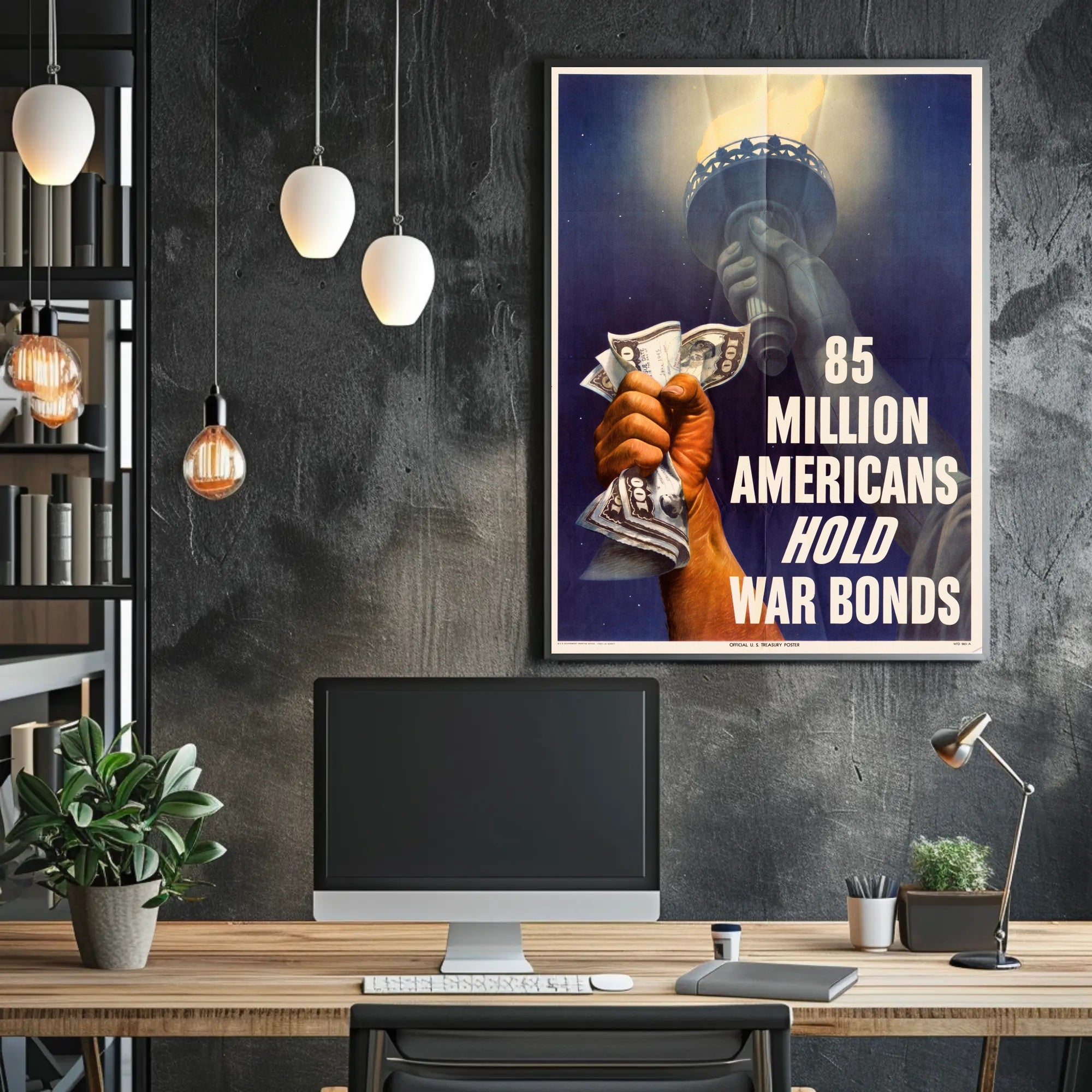 Vintage War Bonds Poster Art Print for Home Decor PosterGoat