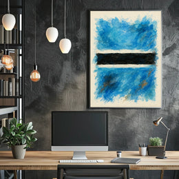 Abstract Blue And Black Composition Poster