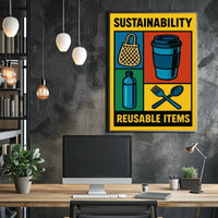 Sustainability Reusable Items Poster