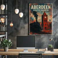 Aberdeen Vintage Travel Retro 80s Wanderlust Poster