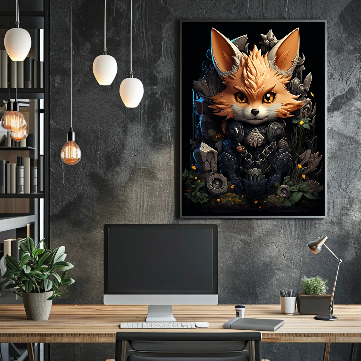 Cyber Fox Guardian Poster