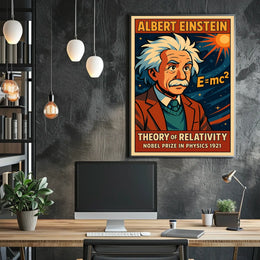Einstein Relativity Theory Educational Vintage Science Gallery Quality Classic Intellectual Decor Poster