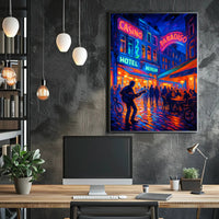 Neon Nightlife Vibes Poster PosterGoat