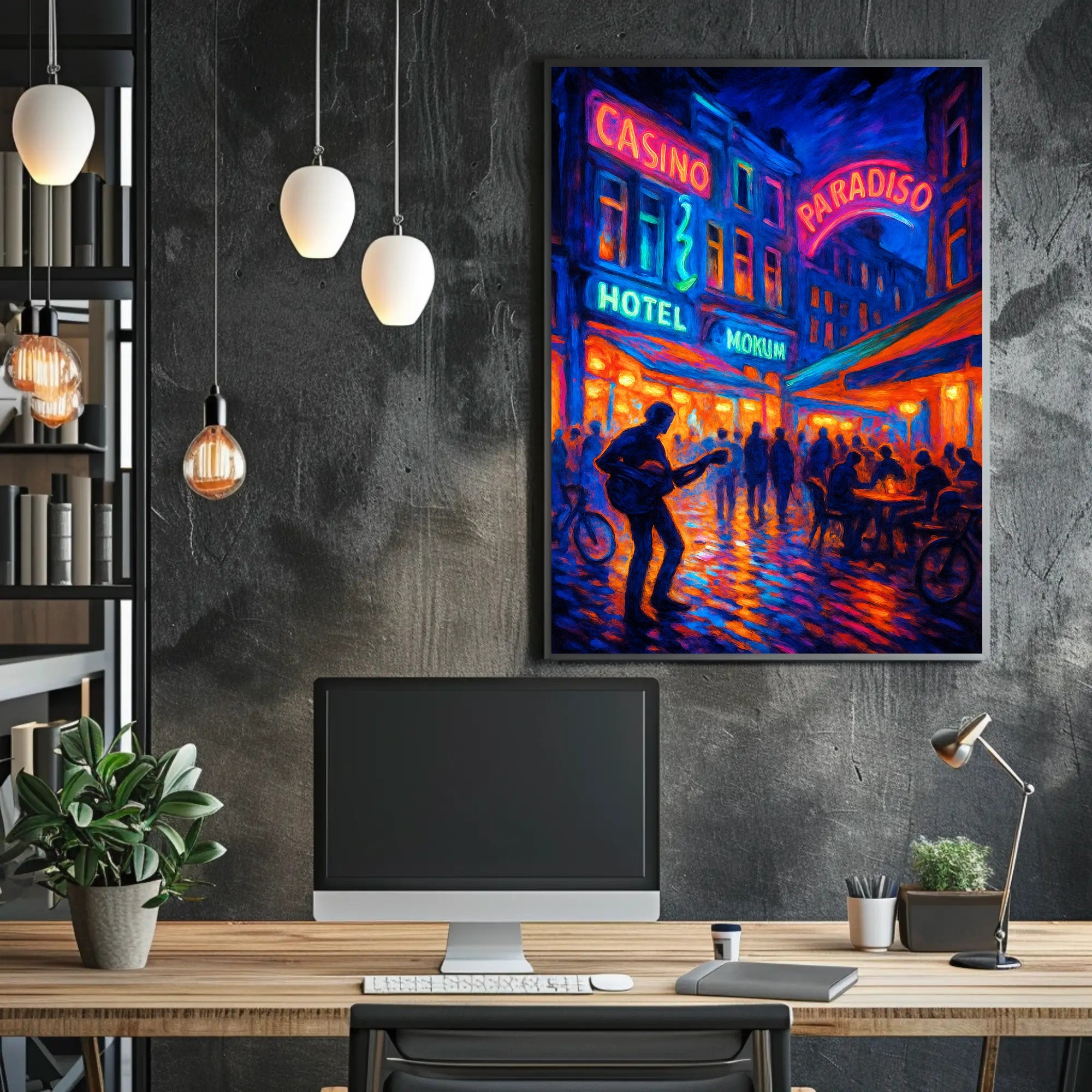 Neon Nightlife Vibes Poster PosterGoat