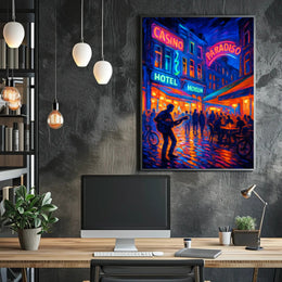 Neon Nightlife Vibes Poster PosterGoat
