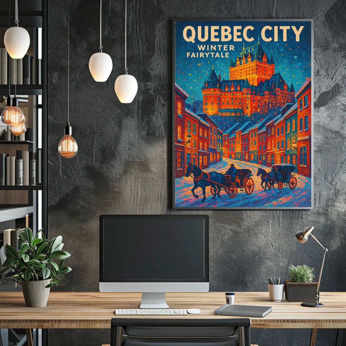 Quebec City Winter Fairytale Poster