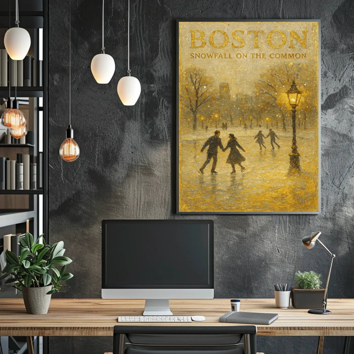 Boston Snowfall On The Common Poster