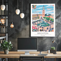 Vibrant Brighton Scene Poster PosterGoat