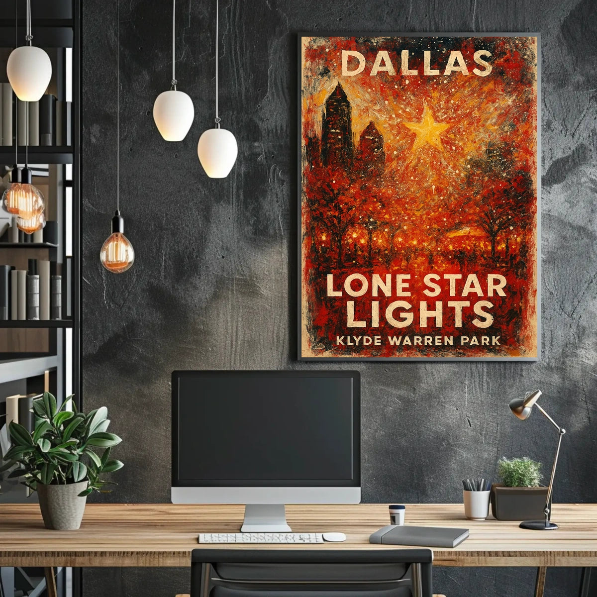 Dallas Lone Star Lights Poster