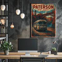 Paterson New Jersey Scenic Cityscape Heritage Riverfront Travel Souvenir Home Decor Urban Landscape Poster