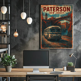 Paterson New Jersey Scenic Cityscape Heritage Riverfront Travel Souvenir Home Decor Urban Landscape Poster