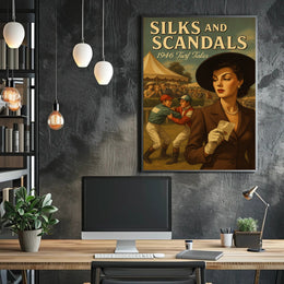 Silks and Scandals: 1946 Turf Tales Sports Poster