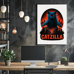 Catzilla Strikes! Poster PosterGoat