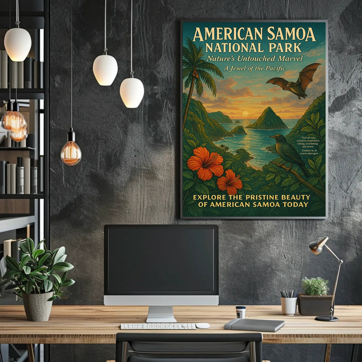 American Samoa National Park Scenic Travel Poster