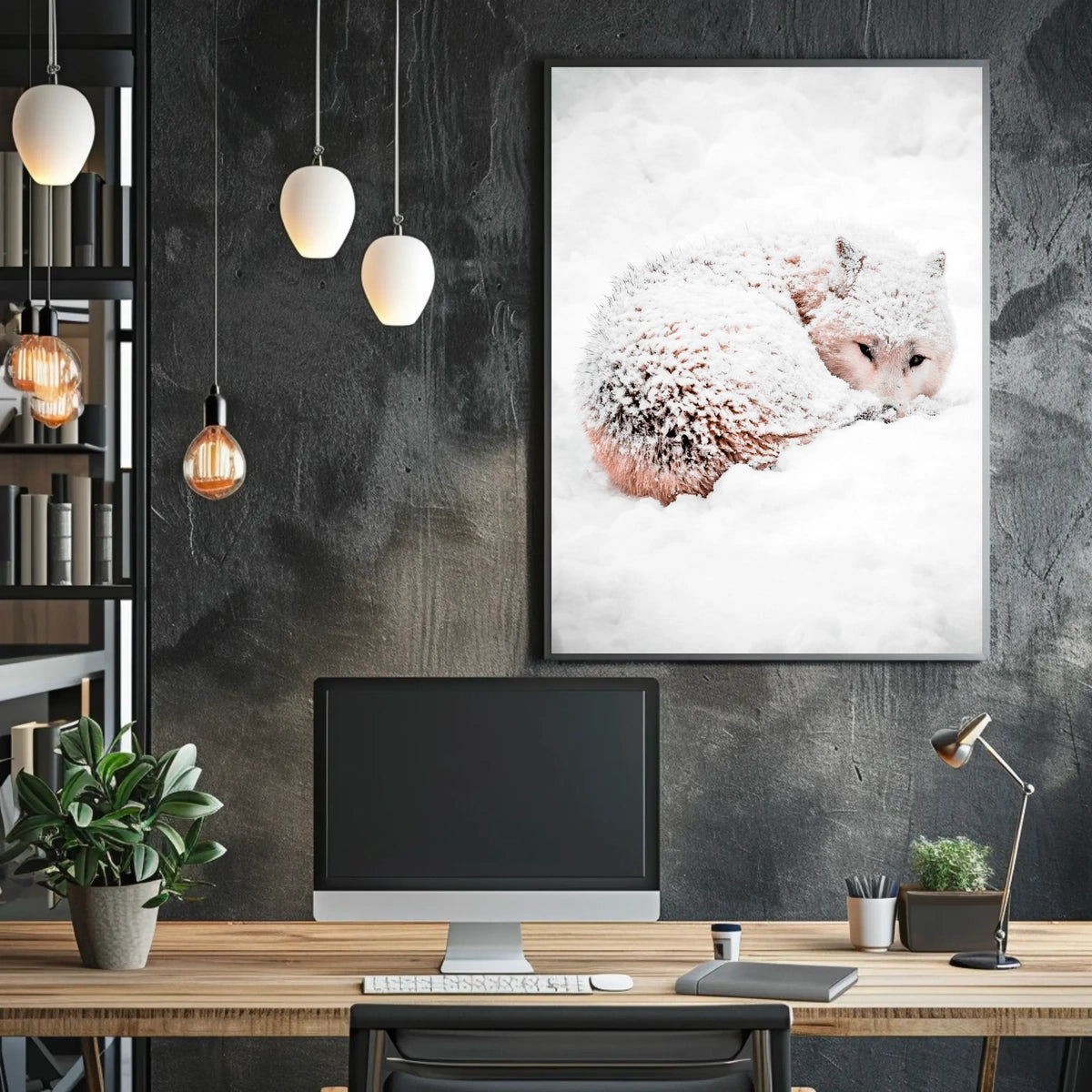 Arctic Wolf Serenity in Snowy Wilderness Poster