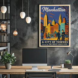 Manhattan A City of Towers Poster