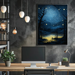 Starry Night Reflection Poster PosterGoat