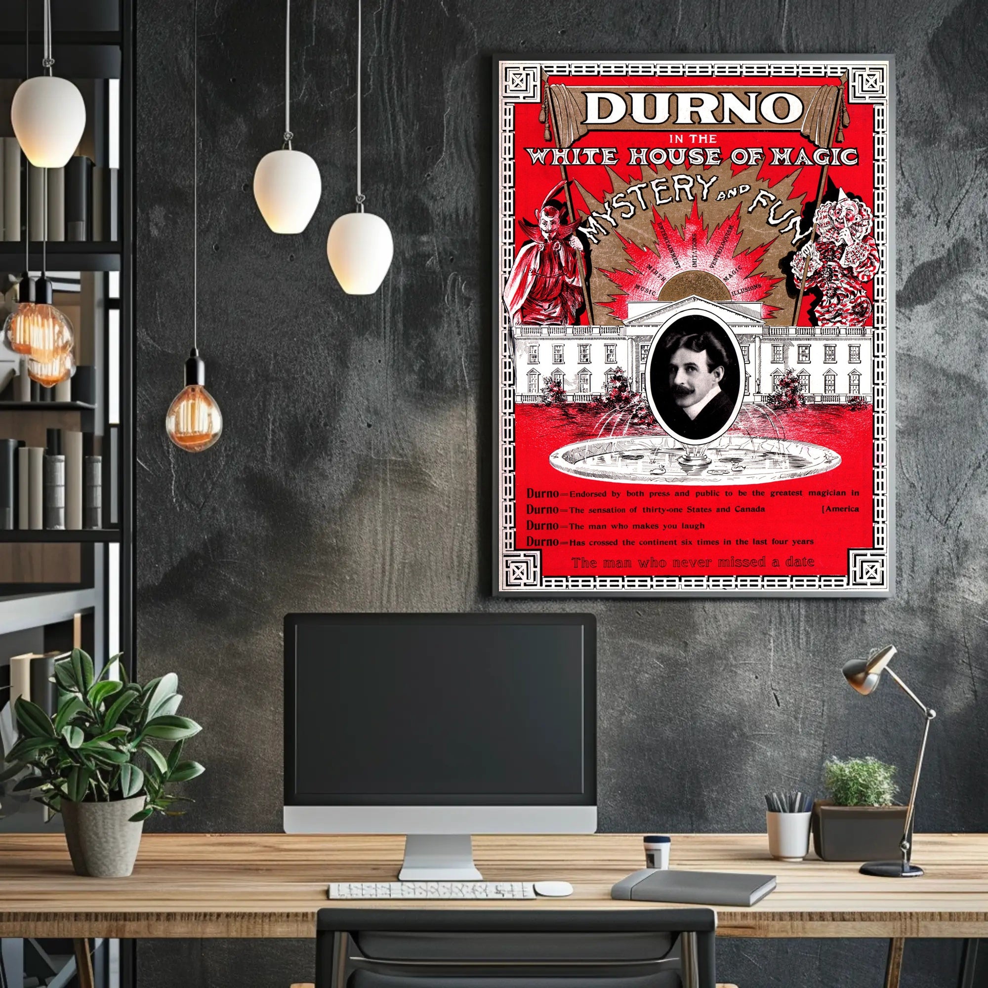 Durno the Magician Vintage Magic Show Cultural Poster