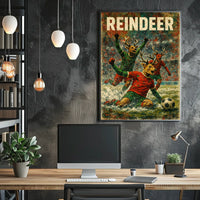 Reindeer Soccer Celebration Poster