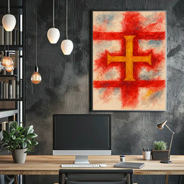 Abstract Cross Watercolor Wanderlust Poster