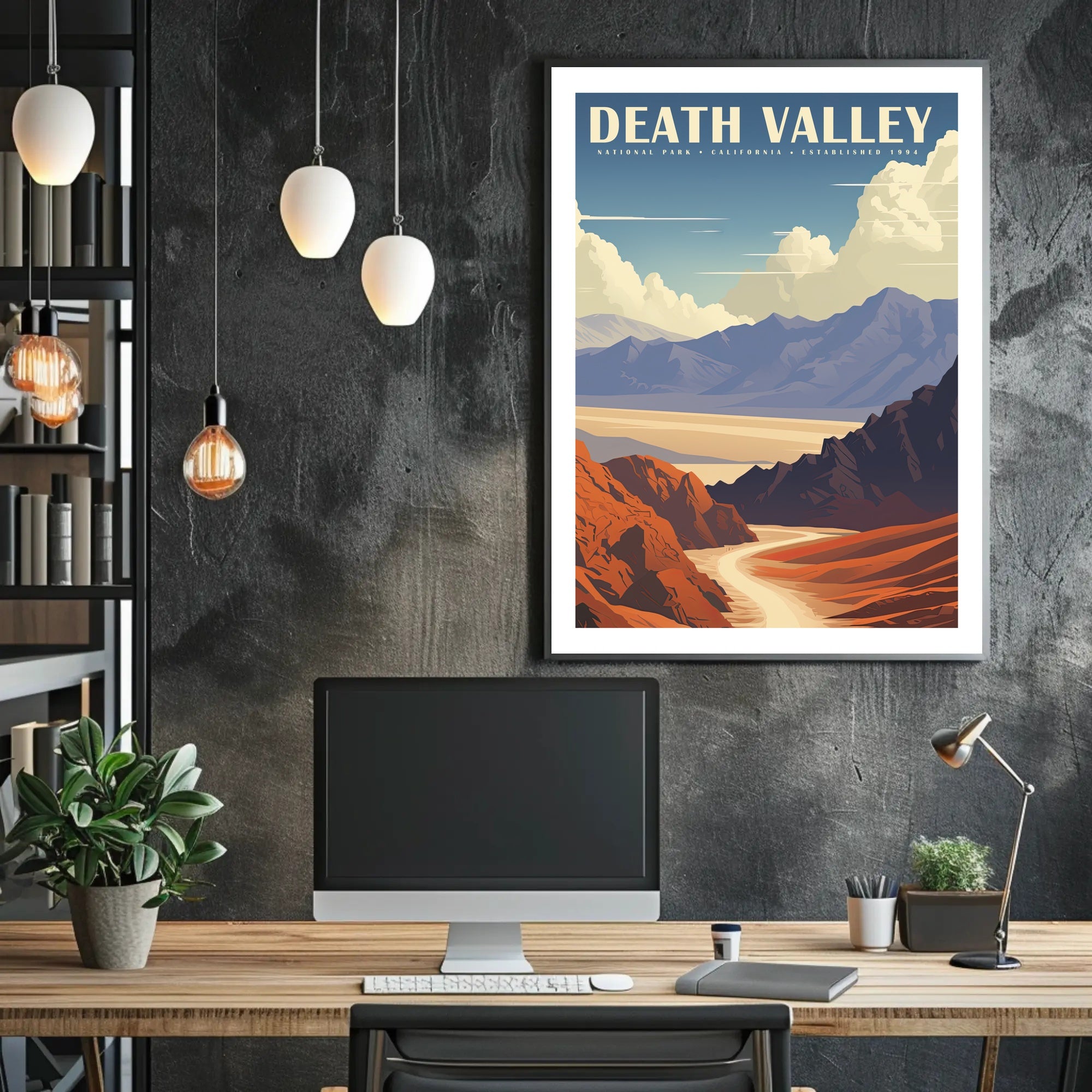 Death Valley Travel Poster Vintage National Park Print