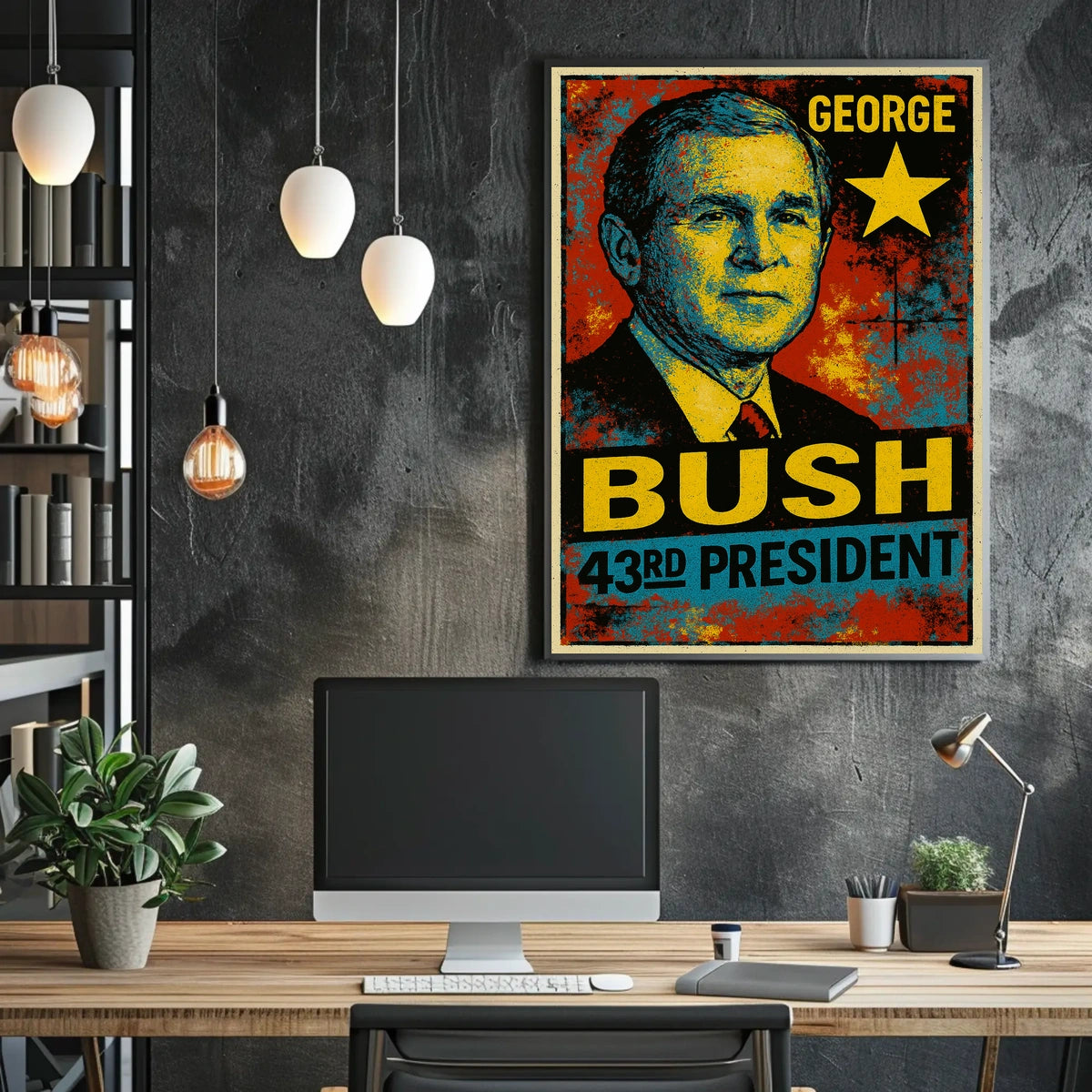 George W. Bush 43rd President of the United States Graffiti Pop Art Poster