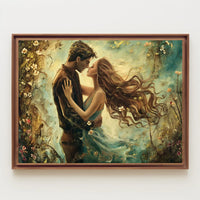 Romantic Embrace: Impressionistic Floral Fantasy Poster