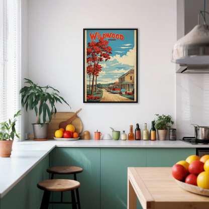 Wildwood Missouri Rustic Village Drive Vintage Travel Poster