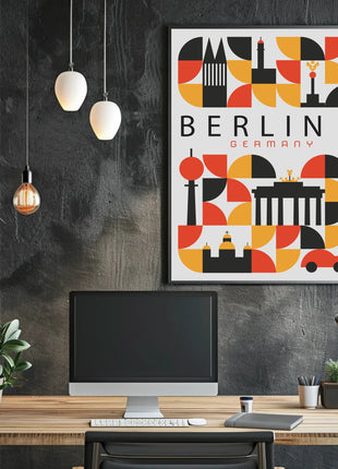 Berlin Landmarks Abstract Art Urban or Cityscape Poster