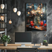 Glowing Sparkler Bouquet Mason Jar Centerpiece Poster