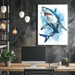 Majestic Shark Illustration Poster