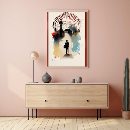 Pilgrim Shell Road Camino De Santiago Travel Poster