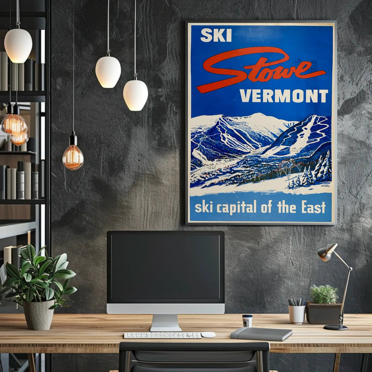 Ski Stowe Vermont Poster