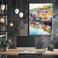 Finland Porvoo Old Town Colorful Houses Poster