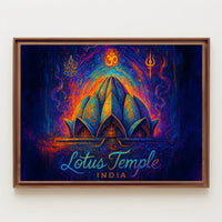 Lotus Temple India Travel Poster Art Print