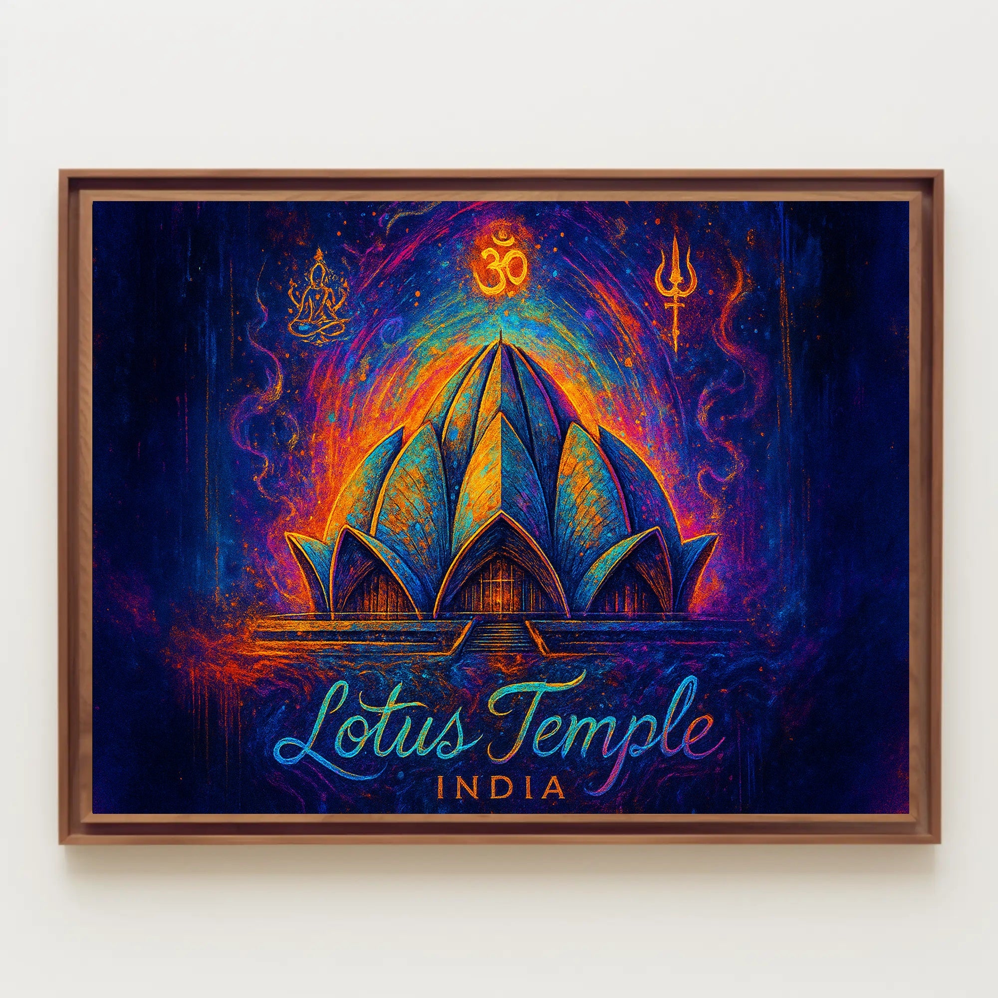 Lotus Temple India Travel Poster Art Print