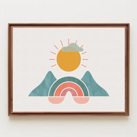 Sunrise Harmony: Modern Minimalist Nature Art Poster