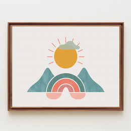 Sunrise Harmony: Modern Minimalist Nature Art Poster