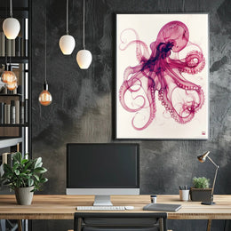 The Graceful Octopus Art Print Poster for Home Decor PosterGoat