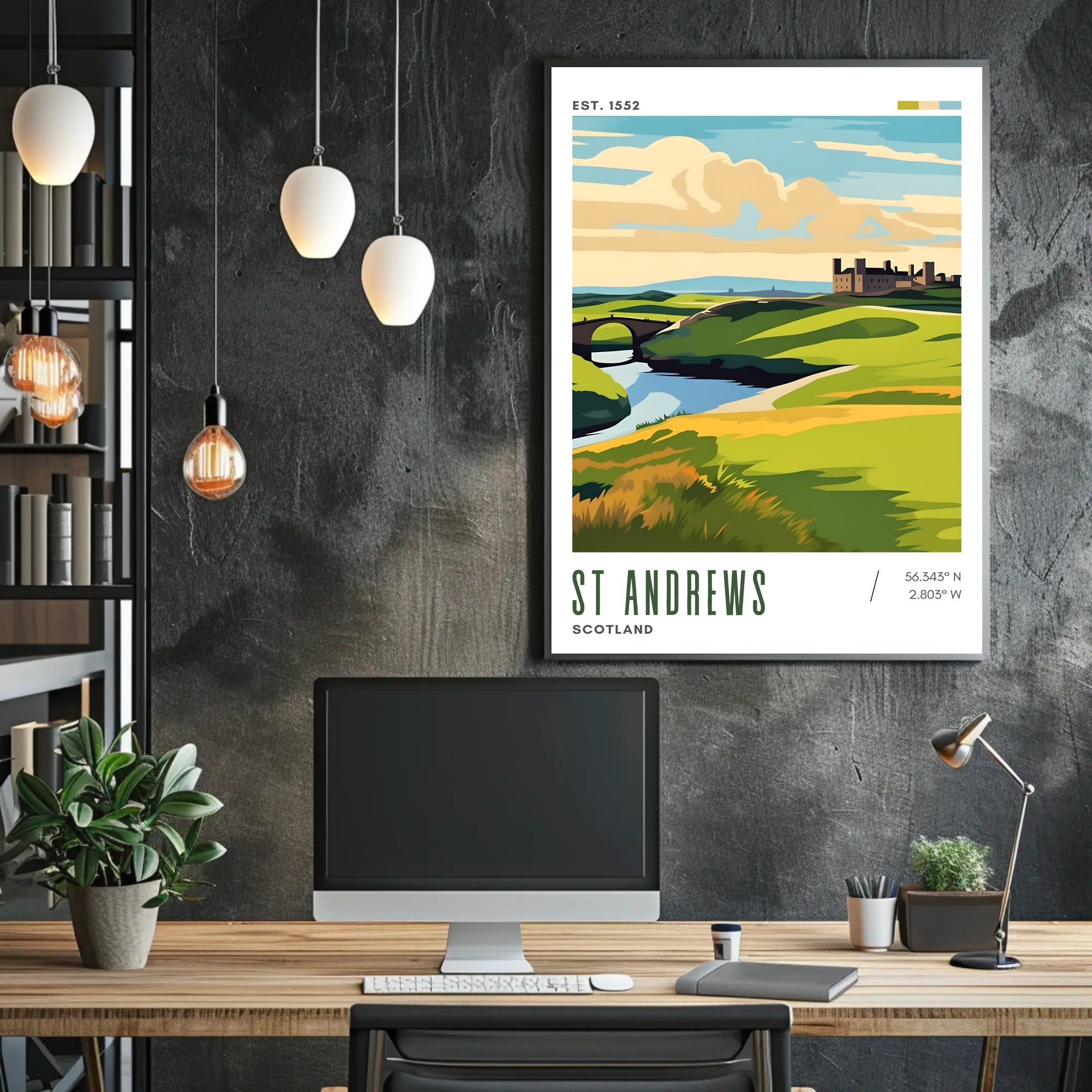 St Andrews Historical Landscape Travel Poster