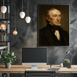 Elderly Gentleman Portrait in Artistic Oil Painting Style Poster